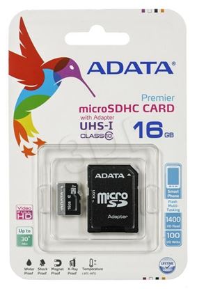 Obrázok: ADATA Premier AUSDH16GUICL10-RA1 (16GB; Class 10; Adapter)