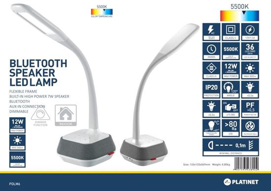 Obrázok z Platinet stolná lampa + bluetooth reproduktor