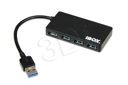 Obrázok: iBOX 4-ports USB HUB 3.0 black SLIM