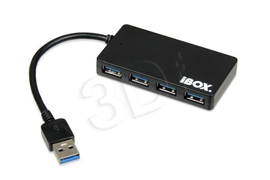 Obrázok z iBOX 4-ports USB HUB 3.0 black SLIM