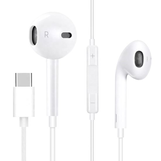 Obrázok z FIESTA EARPHONES WITH MIC USB C WHITE