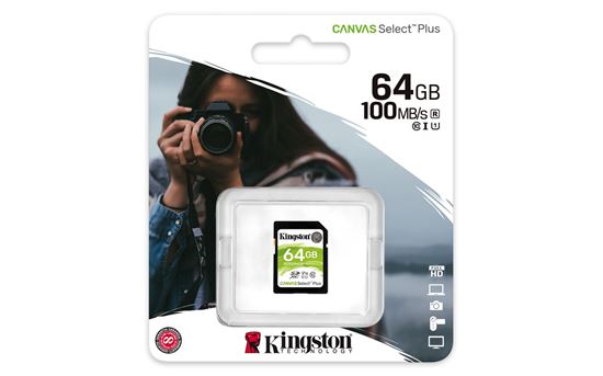 Obrázok z Kingston SDXC 64GB CANVAS SELECT; Class 10, Class U1, V10;