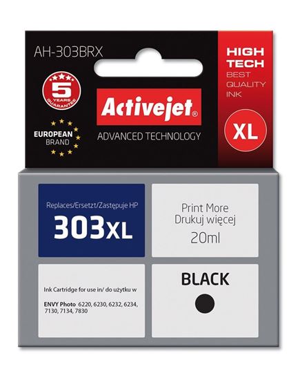 Obrázok z ActiveJet AH-303BRX náhrada HP 303XL T6N04AE 20ml, 600str., black