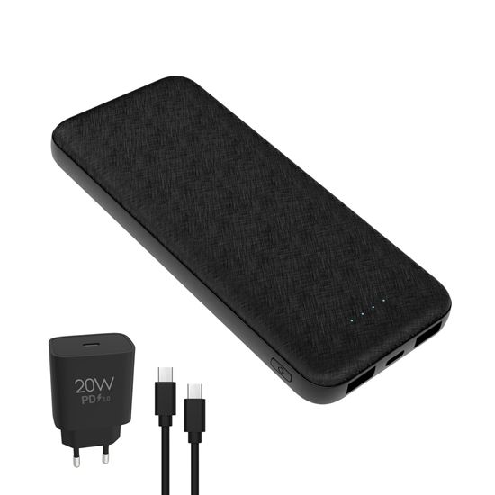 Obrázok z Platinet Power bank 10000 mAh +20W nabíjačka, 1m kábel, čierny