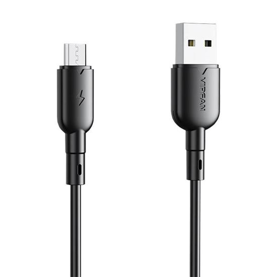 Obrázok z Kábel USB na Micro USB VFAN Colorful X11, 3A, 1m (čierny)