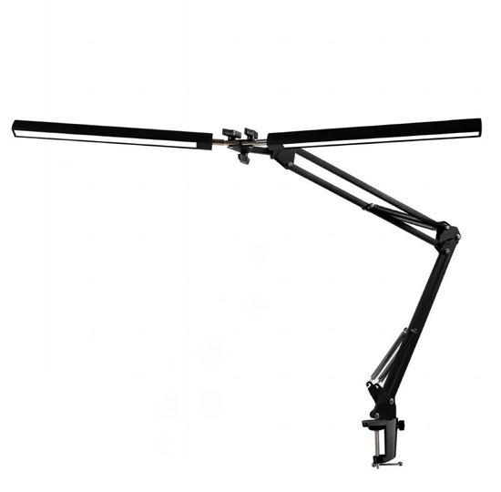 Obrázok z PLATINET stolová lampa s dvomi hlavami 160 LED, FLEXY2 20W  +klip BLACK 