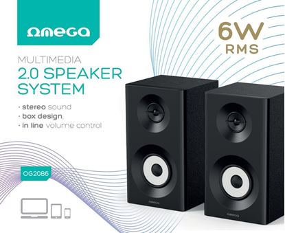 Obrázok: Omega reproduktor 2.0 OG-2086 6W 6W RMS USB 3.5 mm Audio Black Tower