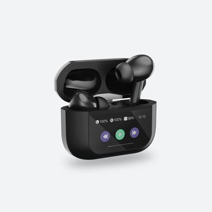 Obrázok: Platinet bezdrôtové slúchadlá  s dotykovým displejom, bluetooth 5.4 300MAH ANC, Black