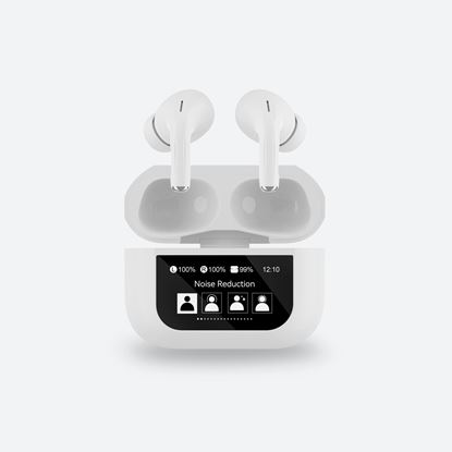 Obrázok: Platinet bezdrôtové slúchadlá  s dotykovým displejom, bluetooth 5.4 300MAH ANC, White