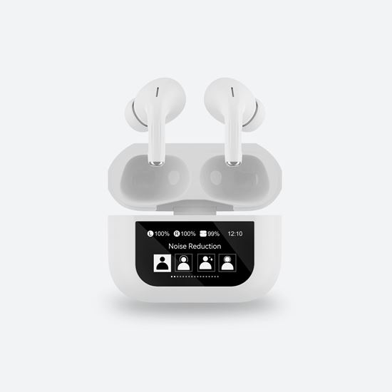 Obrázok z Platinet bezdrôtové slúchadlá  s dotykovým displejom, bluetooth 5.4 300MAH ANC, White