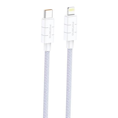 Obrázok: Foneng kábel USB-C do Lightning XS02, braided 1.2m (biely)