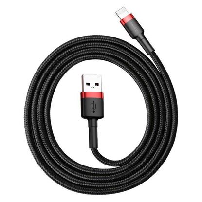 Obrázok: Baseus Cafule USB Lightning kábel 2,4 A 1 m (červený+čierny)
