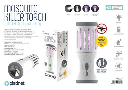 Obrázok: Elektrický lapač komárov Platinet 6W 60LM 1800MAH BATTERY