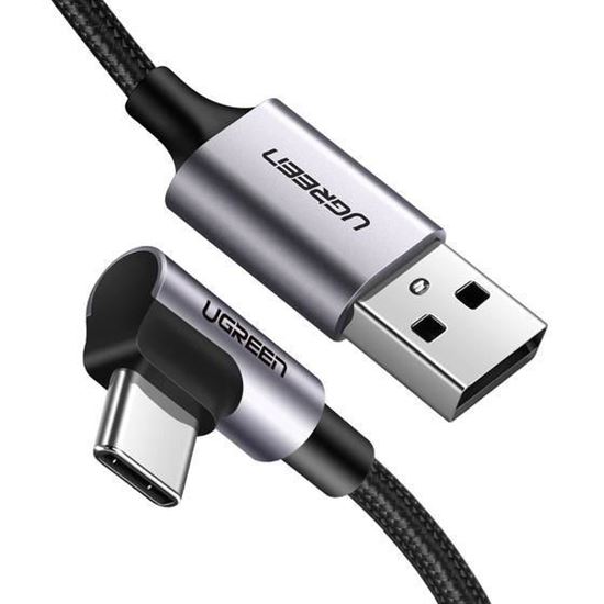 Obrázok z Ugreen kábel USB - USB-C (uhlový) 3A 1m