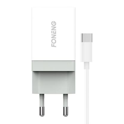 Obrázok: Nabíjačka Foneng 1x USB K210 2,1A, 10.5W + kábel USB typu C