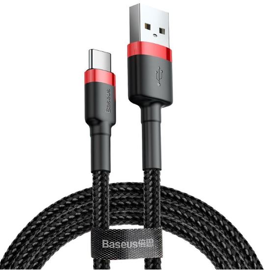 Obrázok z Baseus kábel USB do Typ-C 2A, 2m, Red-Black