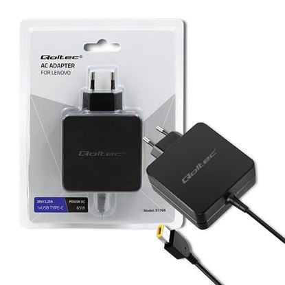 Obrázok: QOLTEC Notebook adapter Lenovo 20V 65W 3,25A Slim tip