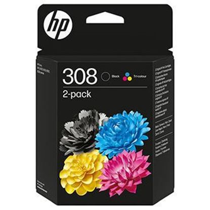 Obrázok: HP  ink 6L6S6UE, HP 308, black/color, 160/120str., 2-pack