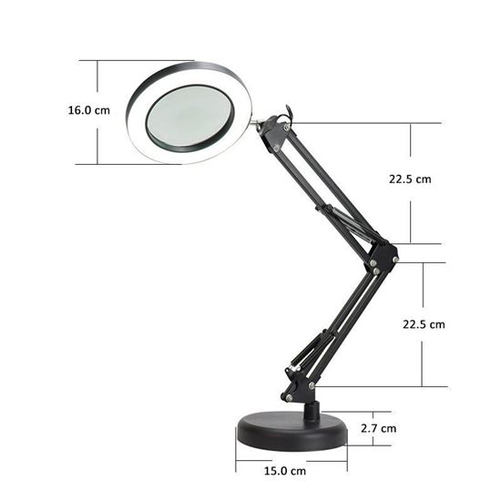 Obrázok z Platinet stolná lampa MAGNIFY 10W, 1 hlavica, 48 LED, 3x zväčšovacia šošovka + nabíjačka
