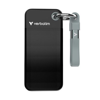 Obrázok: Verbatim externý SSD 1TB, rýchlosť zápisu 1000MB/S USB-C 3.2 GEN2  BLACK/GREY 32190