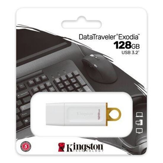 Obrázok z Kingston  128GB 3.2 Gen1 Data Traveler, biely