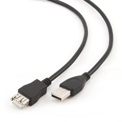 Obrázok: Kábel GEMBIRD USB 2.0 typu AM -  AF; 3m; black