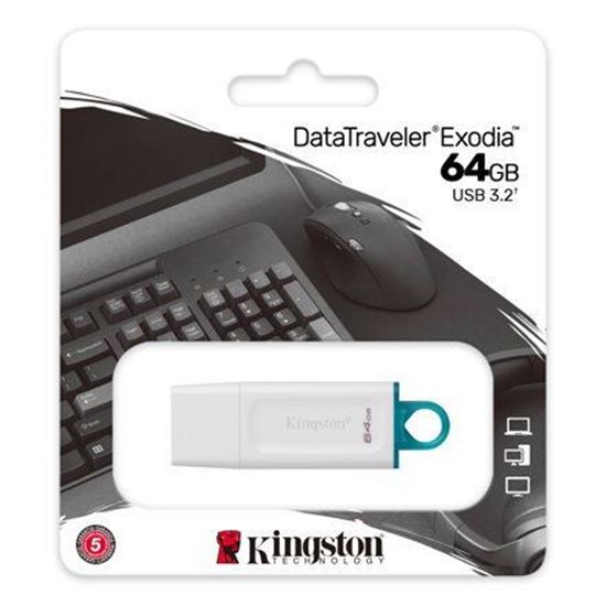 Obrázok z KINGSTON  64GB USB3.2 Data Traveler biely 