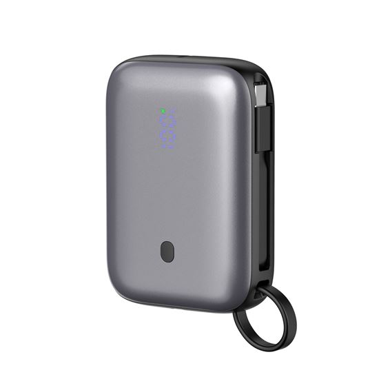 Obrázok z PLATINET POWER BANK 10000 mAh 20W PD WITH CABLE MINI SIZE LED GREY