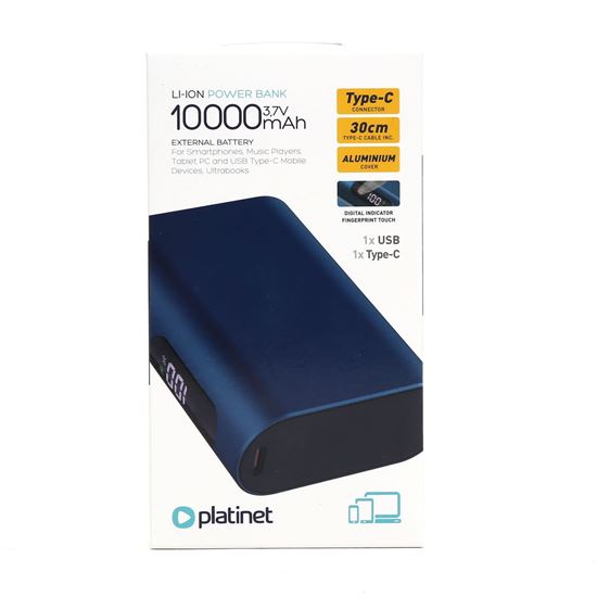 Obrázok z PLATINET POWER BANK 10000mAh TYPE-C PD20W+ SCP22.5W HD+ 1500 CYCLES TOUCH MINI BLUE 